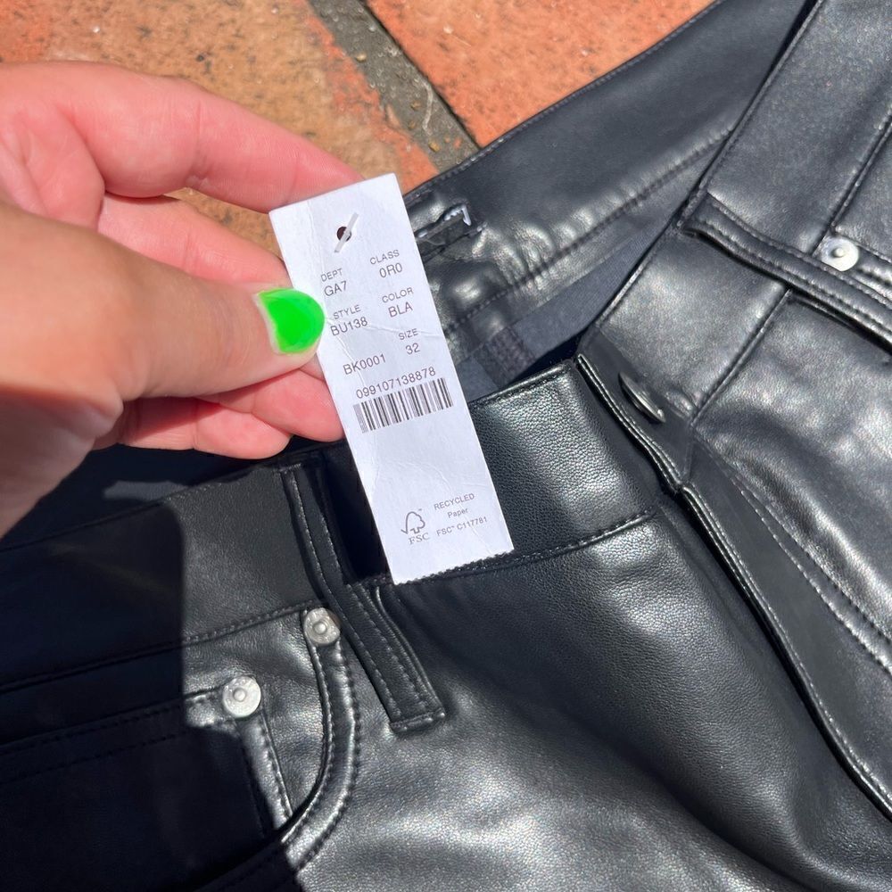 J Crew Faux Leather Slim Wide Leg Pants NWT - Picture 8 of 10